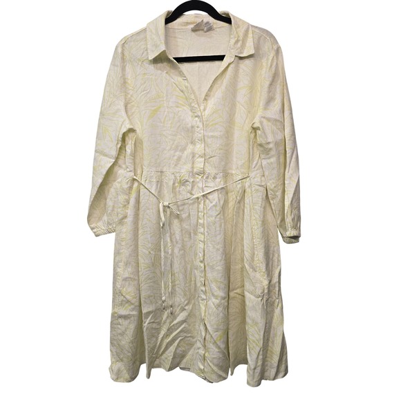 C&C California Dresses & Skirts - C&C California Tropical Leaf Shirt Dress Sz L Coastal Resort Quiet Luxury Preppy